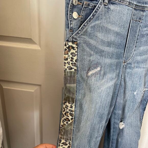 Anthropology Pilcro The Lex Denim Overalls - in Leopard Side - Picture 5 of 8
